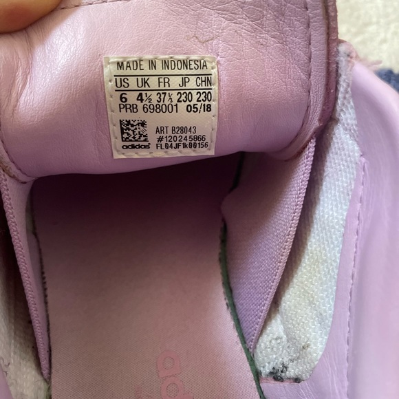 Adidas Superstar suede sneakers velcro straps clear lilac purple B28043 size 6 - Picture 7 of 10